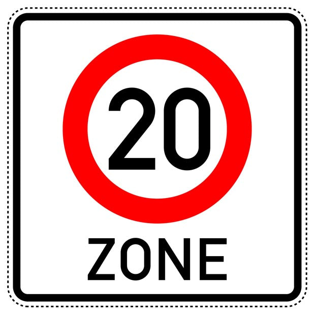 1 Stuk verkeersbord "Begin zone 20 km/u" – 2-15 cm – EW-Verk-274-1-51