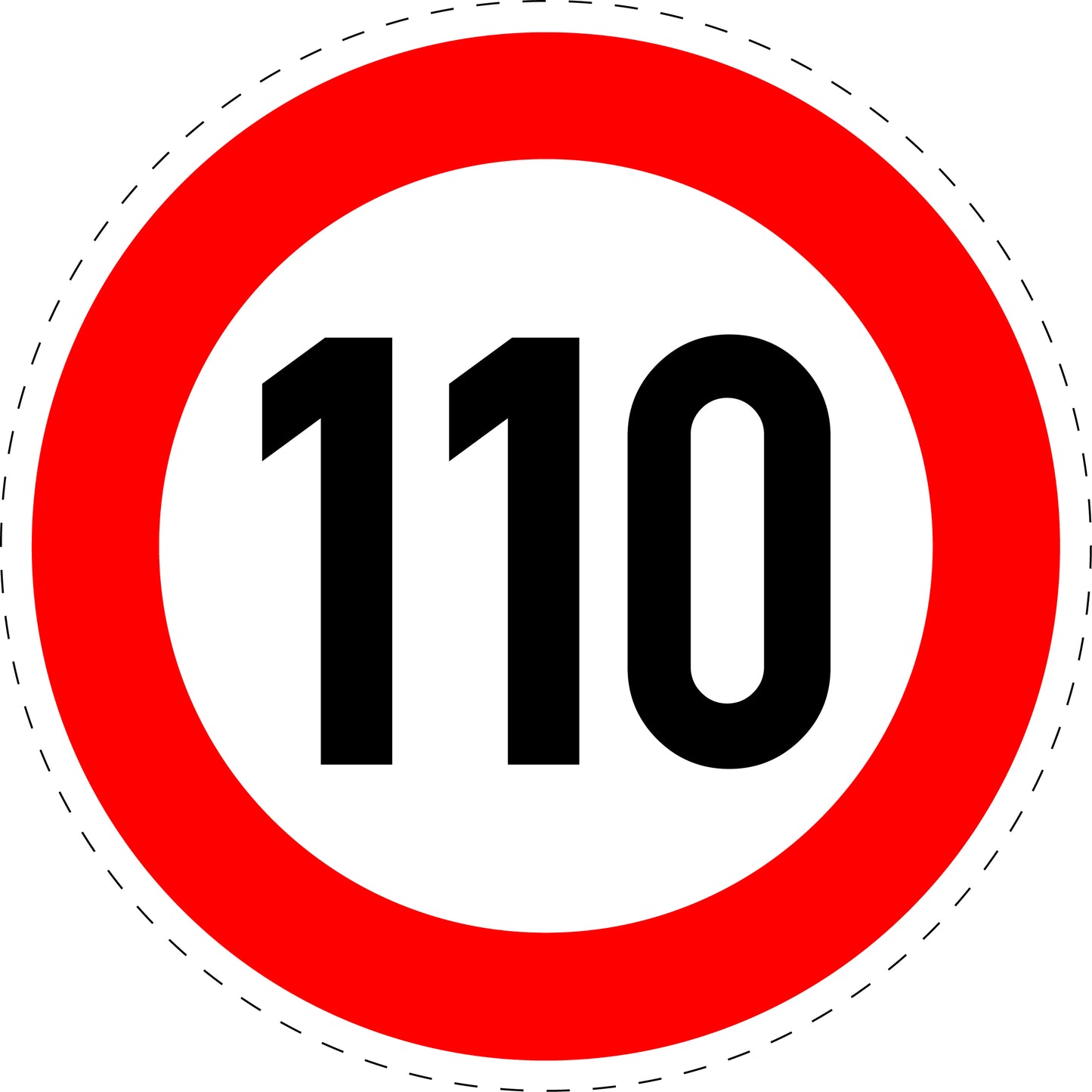 1 Stuk verkeersbord "Maximumsnelheid 110 km/u" – 20-70 cm – EW-Verk-274-61