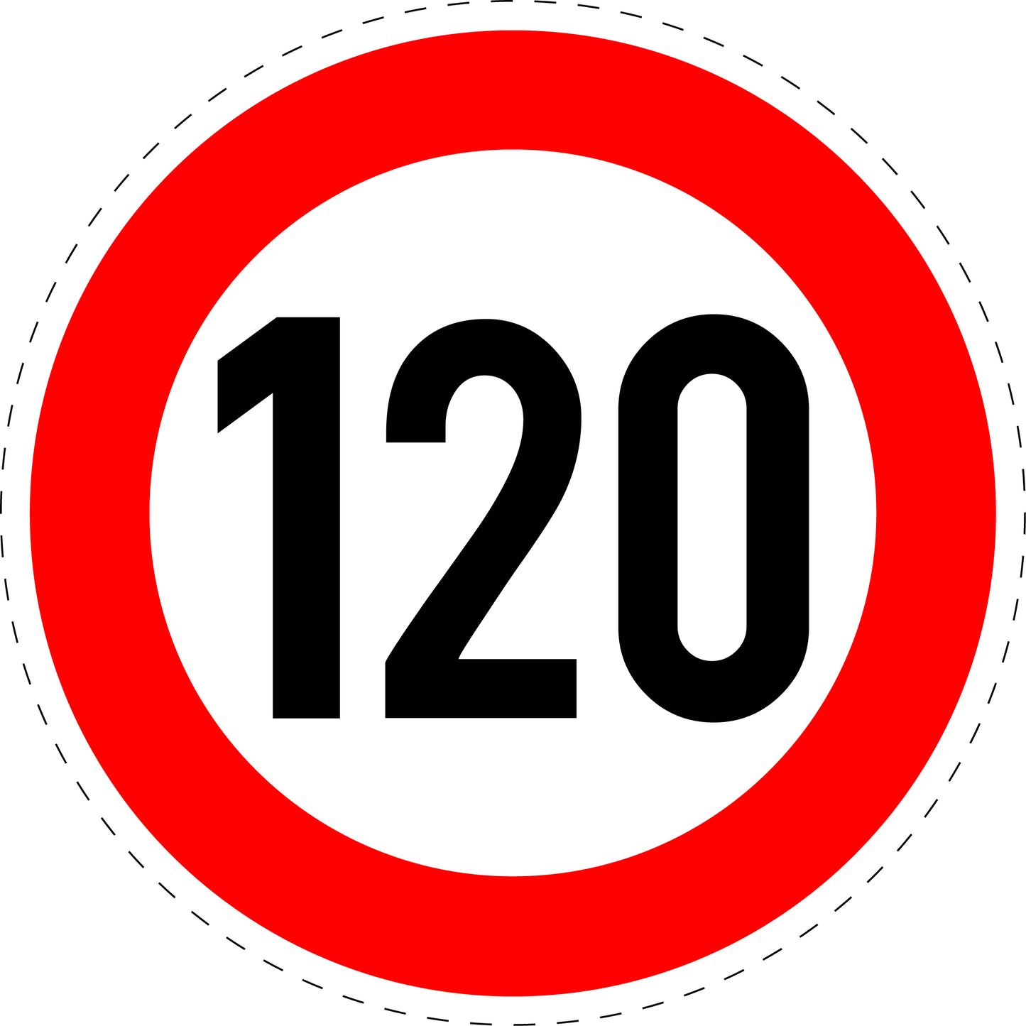 1 Stuk verkeersbord "Maximumsnelheid 120 km/u" – 20-70 cm – EW-Verk-274-62