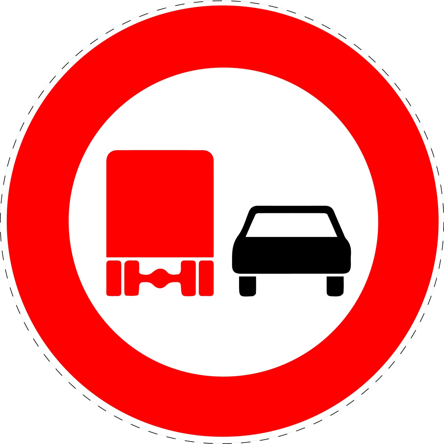 1 Stuk verkeersbord "Inhaalverbod voor motorvoertuigen boven 3,5 ton" – 20-70 cm – EW-Verk-277