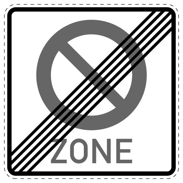 1 Stuk verkeersbord "Einde van een zone met beperkt stopverbod" – 2-15 cm – EW-Verk-292-50
