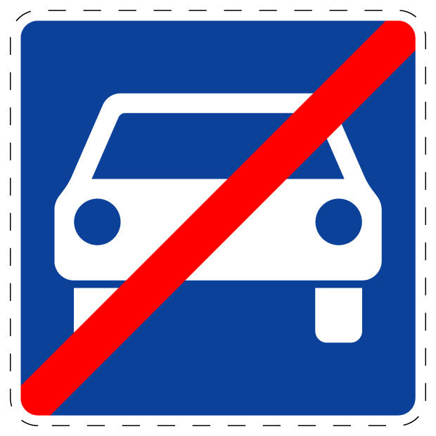 1 Stuk verkeersbord "Einde autoweg" 2–15 cm EW-Verk-336