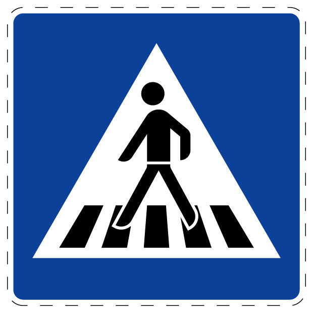 1 Stuk verkeersbord "Zebrapad (Rechts geplaatst)" 20–70 cm EW-Verk-350-10
