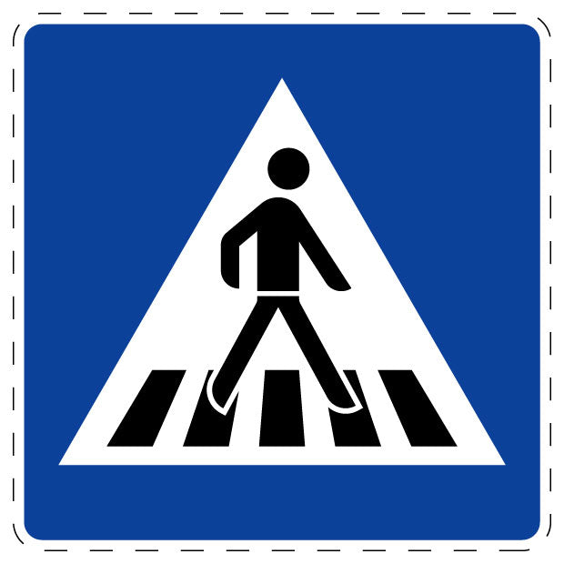 1 Stuk verkeersbord "Zebrapad (Links geplaatst)" 2–15 cm EW-Verk-350-20