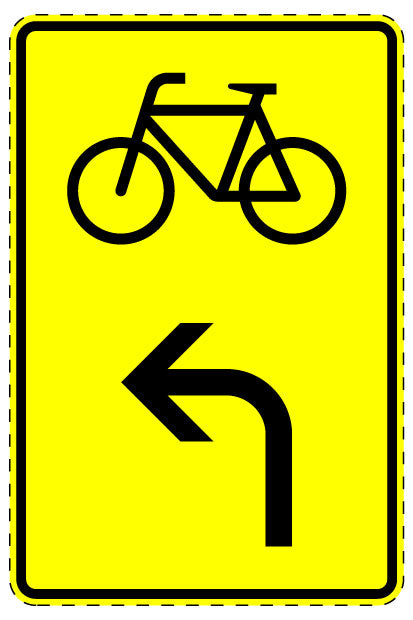 1 Stuk verkeersbord "Fietsverkeer – linksaf" 20–70 cm EW-Verk-442-10