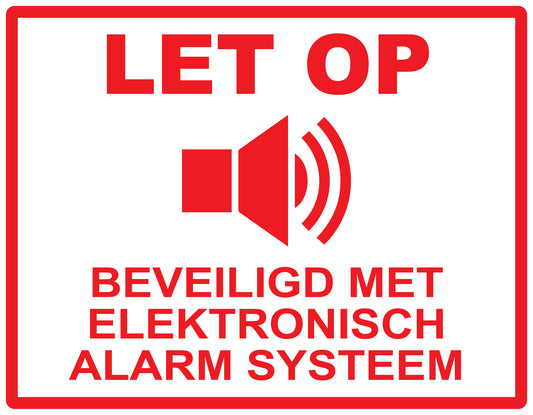 Alarmsticker 10-30 cm EW-ALARM-H-10000-0 Materiaal: wit PVC kunststof