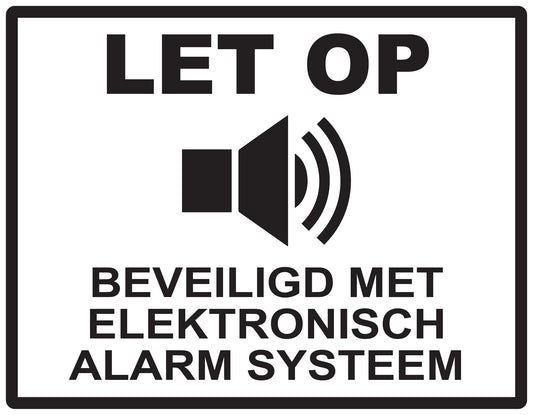 Alarmsticker 10-30 cm EW-ALARM-H-10000-88 Materiaal: wit PVC kunststof