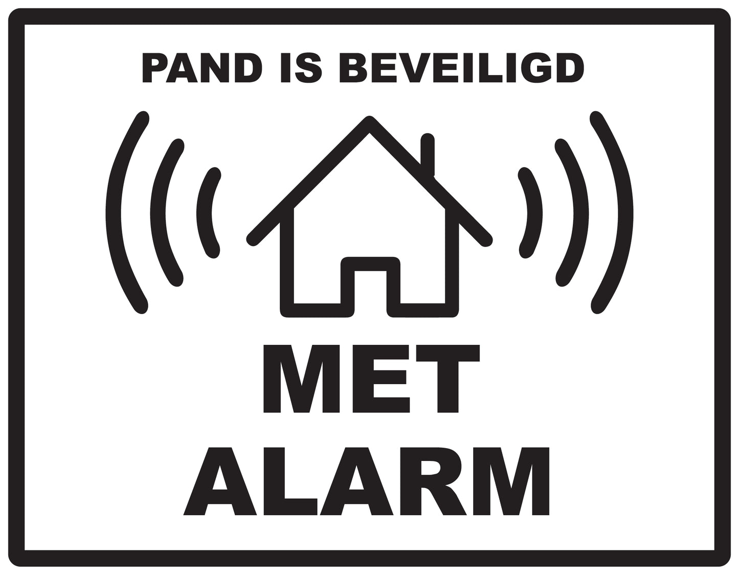 Alarmsticker 10-30 cm EW-ALARM-H-10100-88 Materiaal: wit PVC kunststof