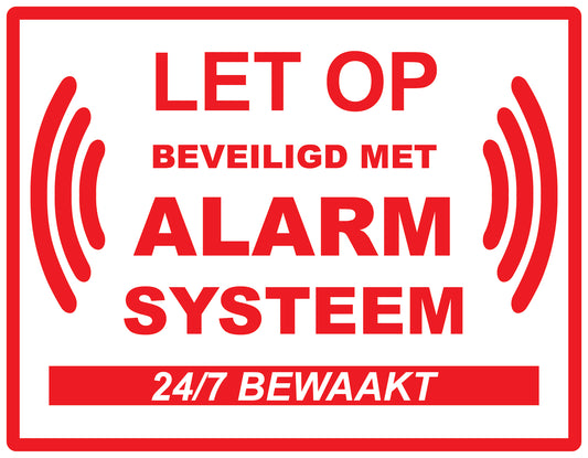 Alarmsticker 10-30 cm EW-ALARM-H-10200-0 Materiaal: wit PVC kunststof
