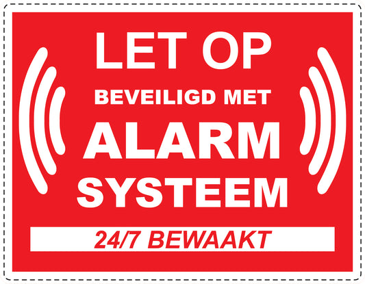 Alarmsticker 10-30 cm EW-ALARM-H-10200-14 Materiaal: wit PVC kunststof