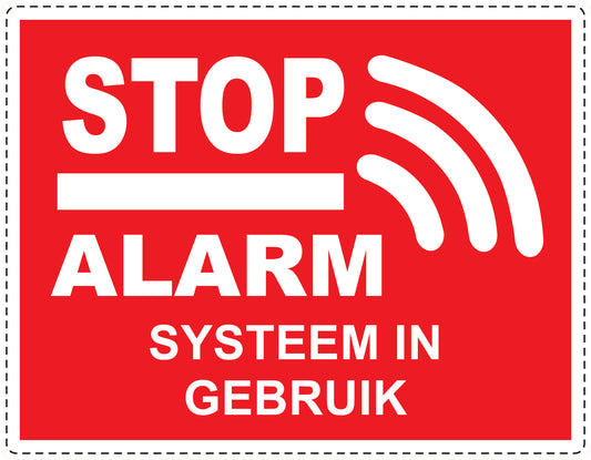Alarmsticker 10-30 cm EW-ALARM-H-10300-14 Materiaal: wit PVC kunststof