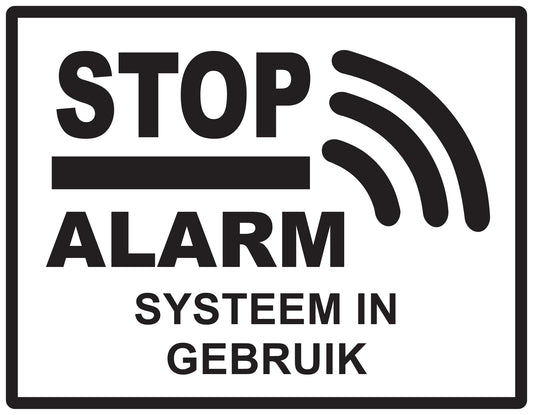 Alarmsticker 10-30 cm EW-ALARM-H-10300-88 Materiaal: wit PVC kunststof