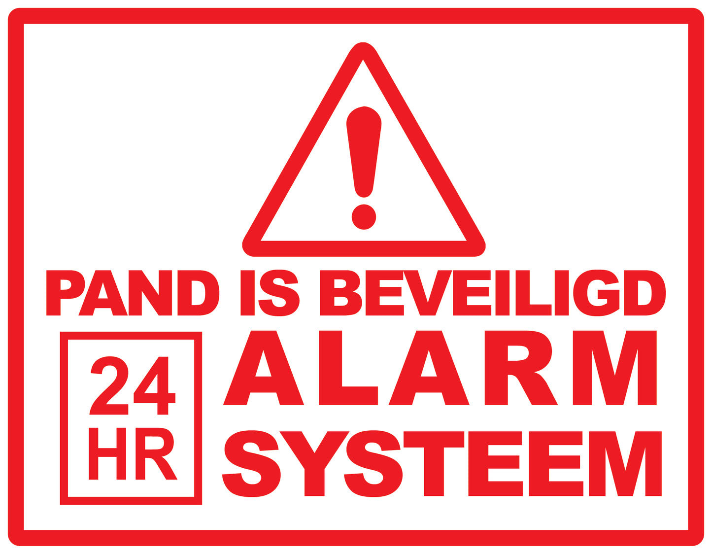 Alarmsticker 10-30 cm EW-ALARM-H-10500-0 Materiaal: wit PVC kunststof