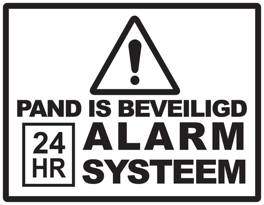 Alarmsticker 10-30 cm EW-ALARM-H-10500-88 Materiaal: wit PVC kunststof