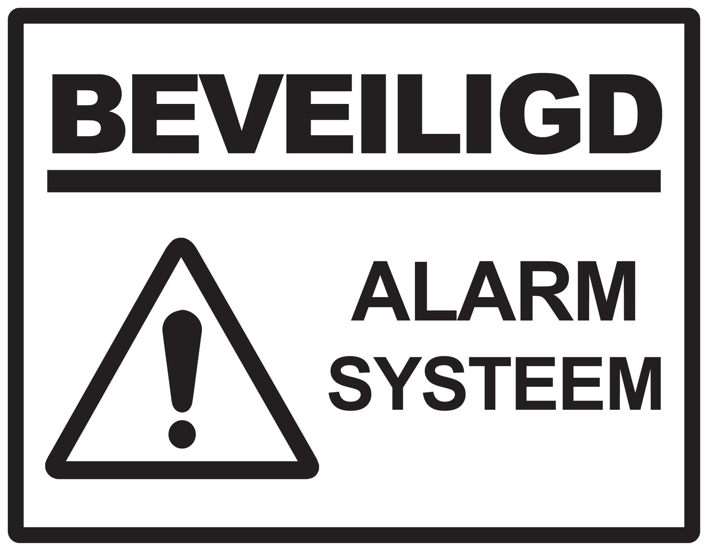 Alarmsticker 10-30 cm EW-ALARM-H-10600-88 Materiaal: wit PVC kunststof