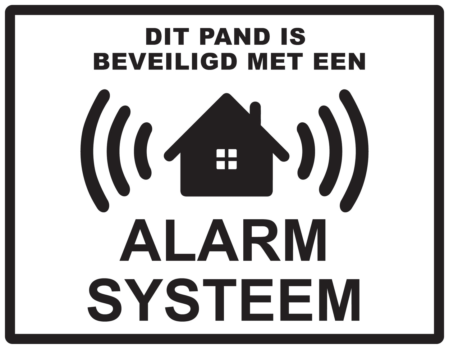 Alarmsticker 10-30 cm EW-ALARM-H-10700-88 Materiaal: wit PVC kunststof