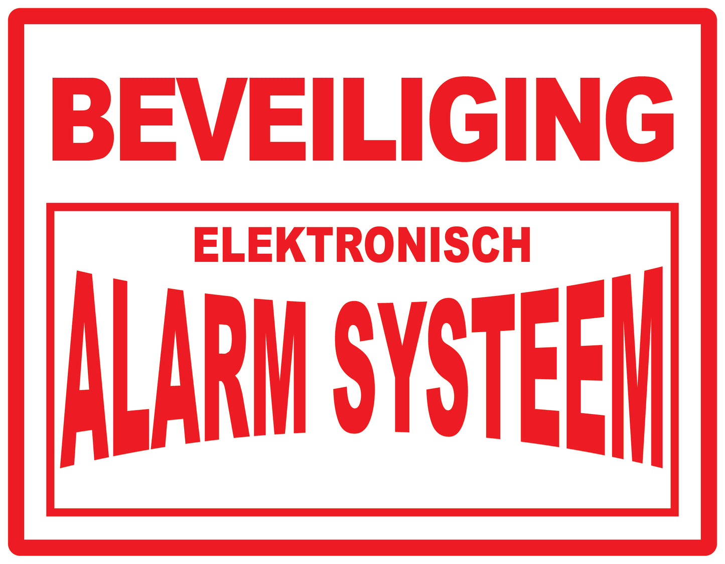 Alarmsticker 10-30 cm EW-ALARM-H-11000-0 Materiaal: wit PVC kunststof