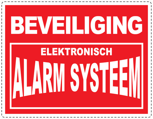 Alarmsticker 10-30 cm EW-ALARM-H-11000-14 Materiaal: wit PVC kunststof