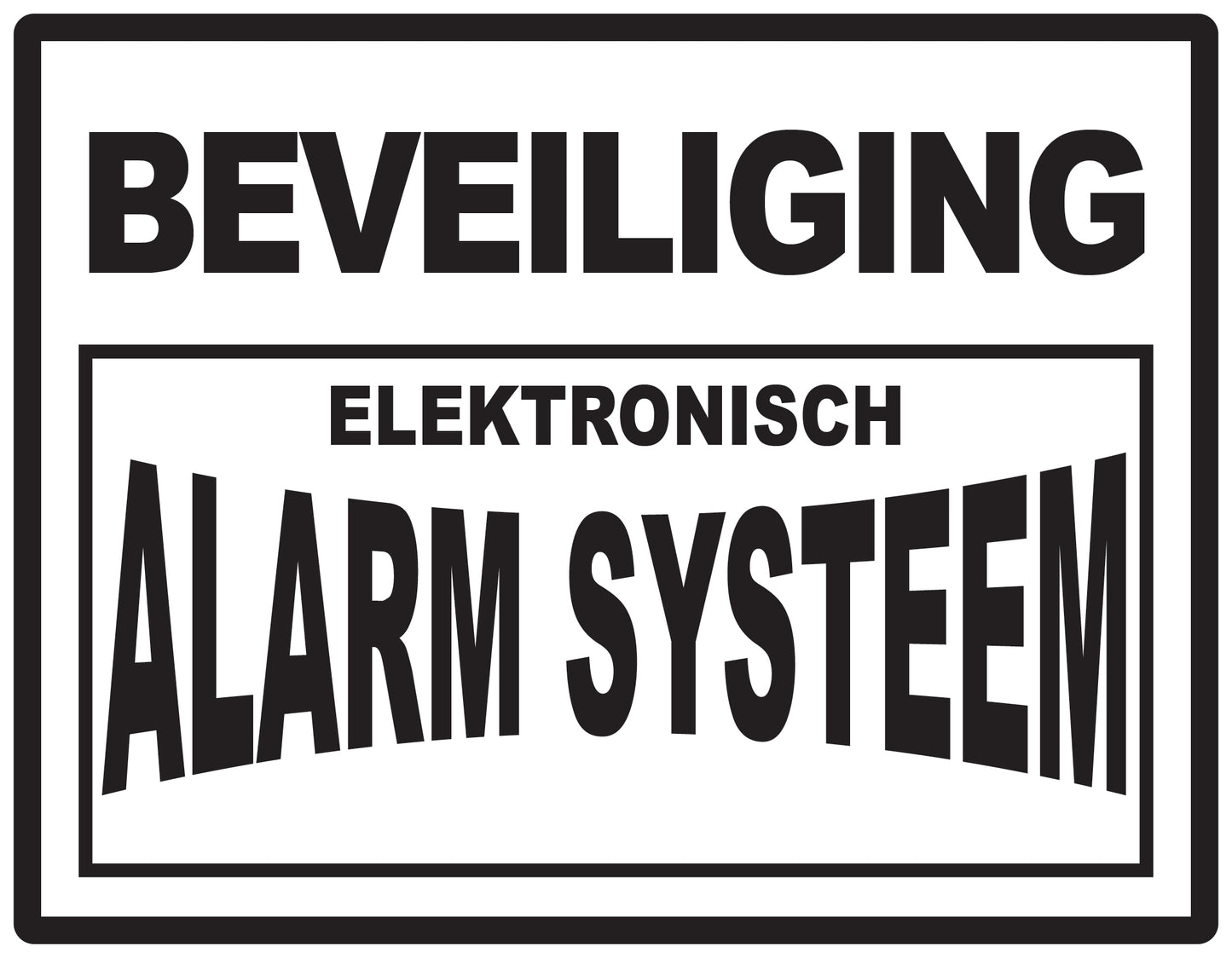 Alarmsticker 10-30 cm EW-ALARM-H-11000-88 Materiaal: wit PVC kunststof
