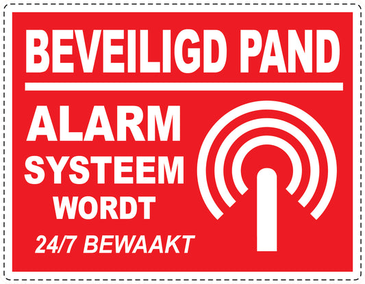 Alarmsticker 10-30 cm EW-ALARM-H-11100-14 Materiaal: wit PVC kunststof