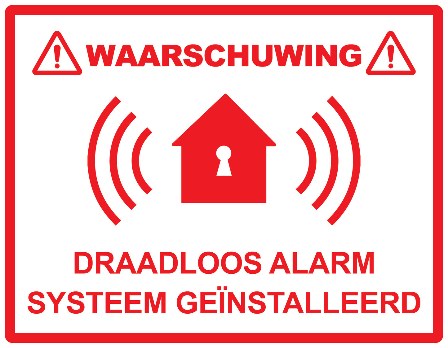 Alarmsticker 10-30 cm EW-ALARM-H-11200-0 Materiaal: wit PVC kunststof