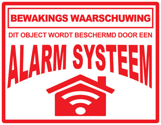 Alarmsticker 10-30 cm EW-ALARM-H-11400-0 Materiaal: wit PVC kunststof