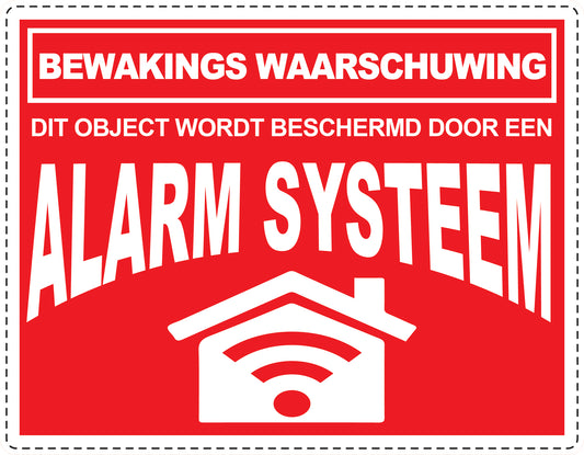 Alarmsticker 10-30 cm EW-ALARM-H-11400-14 Materiaal: wit PVC kunststof