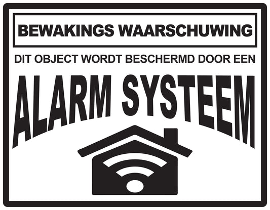 Alarmsticker 10-30 cm EW-ALARM-H-11400-88 Materiaal: wit PVC kunststof