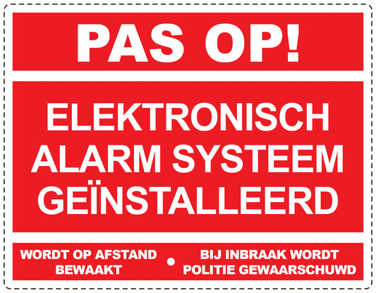 Alarmsticker 10-30 cm EW-ALARM-H-11500-14 Materiaal: wit PVC kunststof