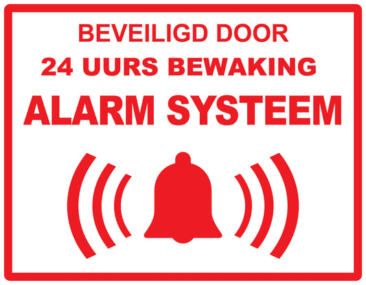 Alarmsticker 10-30 cm EW-ALARM-H-11600-0 Materiaal: wit PVC kunststof