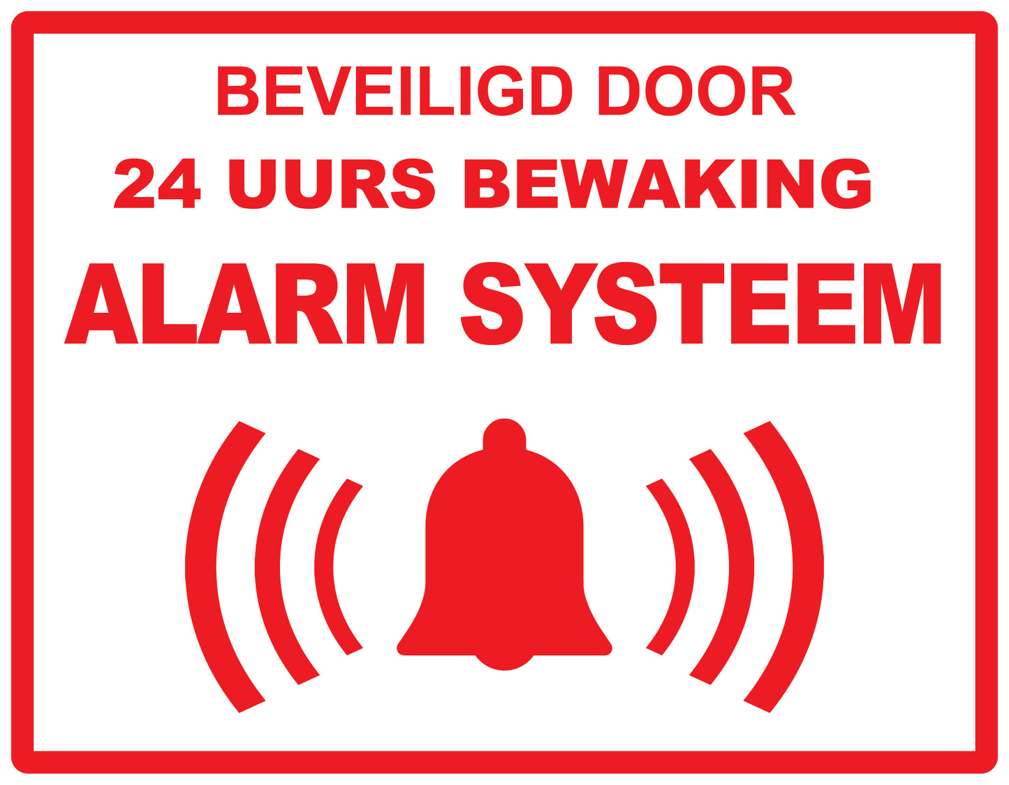 Alarmsticker 10-30 cm EW-ALARM-H-11600-0 Materiaal: wit PVC kunststof