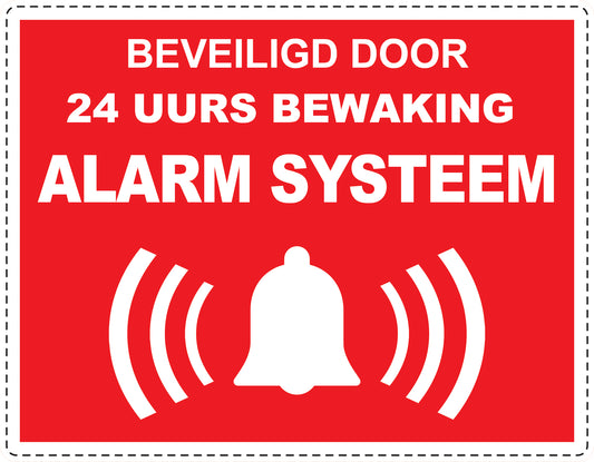 Alarmsticker 10-30 cm EW-ALARM-H-11600-14 Materiaal: wit PVC kunststof