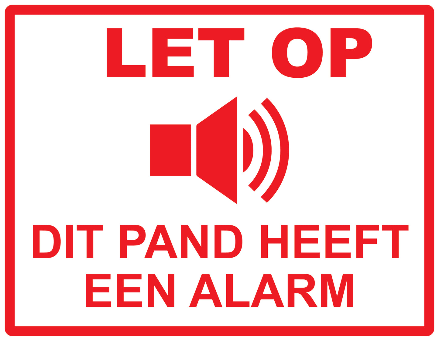 Alarmsticker 10-30 cm EW-ALARM-H-11700-0 Materiaal: wit PVC kunststof