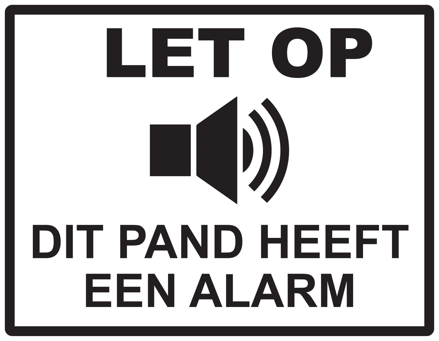 Alarmsticker 10-30 cm EW-ALARM-H-11700-88 Materiaal: wit PVC kunststof
