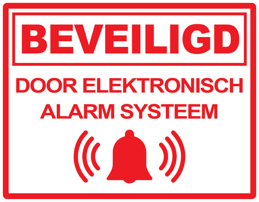 Alarmsticker 10-30 cm EW-ALARM-H-11900-0 Materiaal: wit PVC kunststof