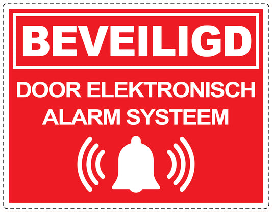 Alarmsticker 10-30 cm EW-ALARM-H-11900-14 Materiaal: wit PVC kunststof