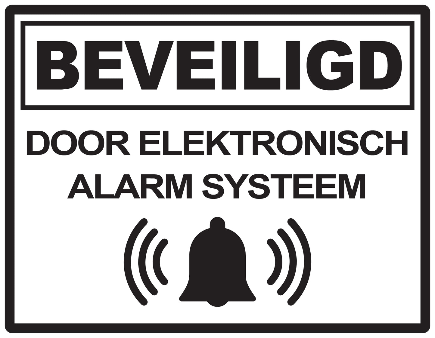 Alarmsticker 10-30 cm EW-ALARM-H-11900-88 Materiaal: wit PVC kunststof