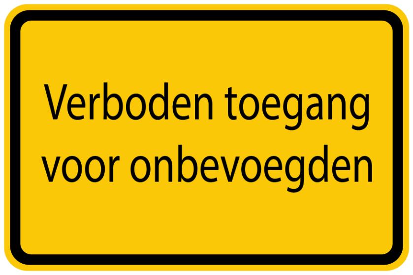 Bouwplaatssticker " Verboden toegang voor onbevoegden" geel EW-BAU-1020