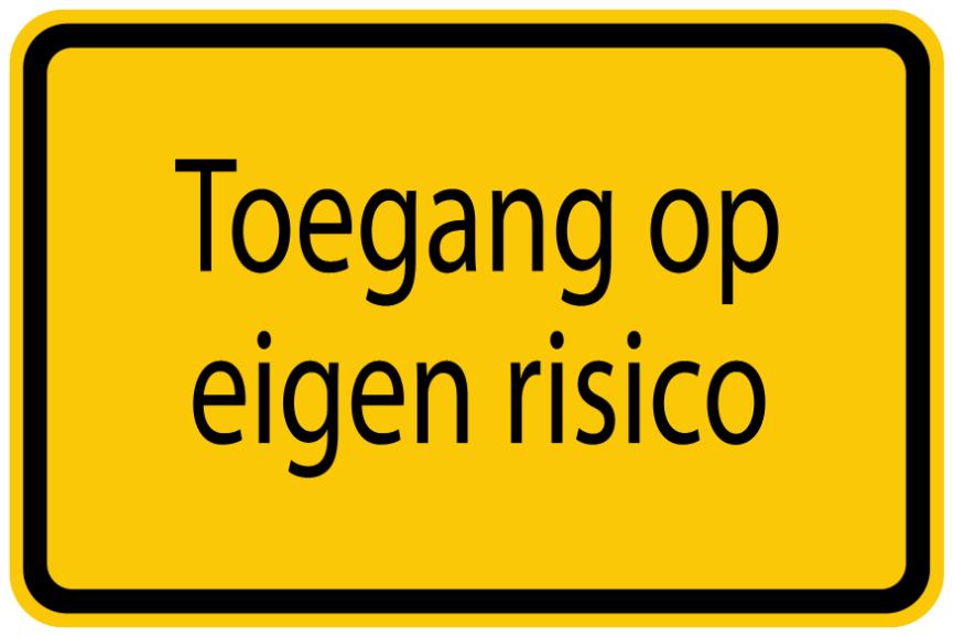 Bouwplaatssticker "Toegang op eigen risico" geel EW-BAU-1030