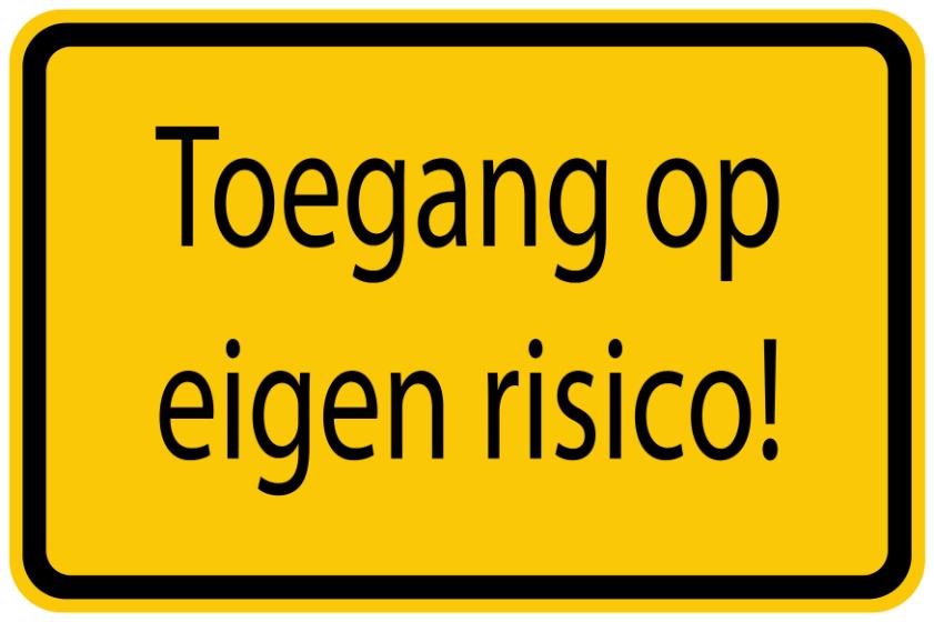 Bouwplaatssticker " Toegang op eigen risico " geel EW-BAU-1090