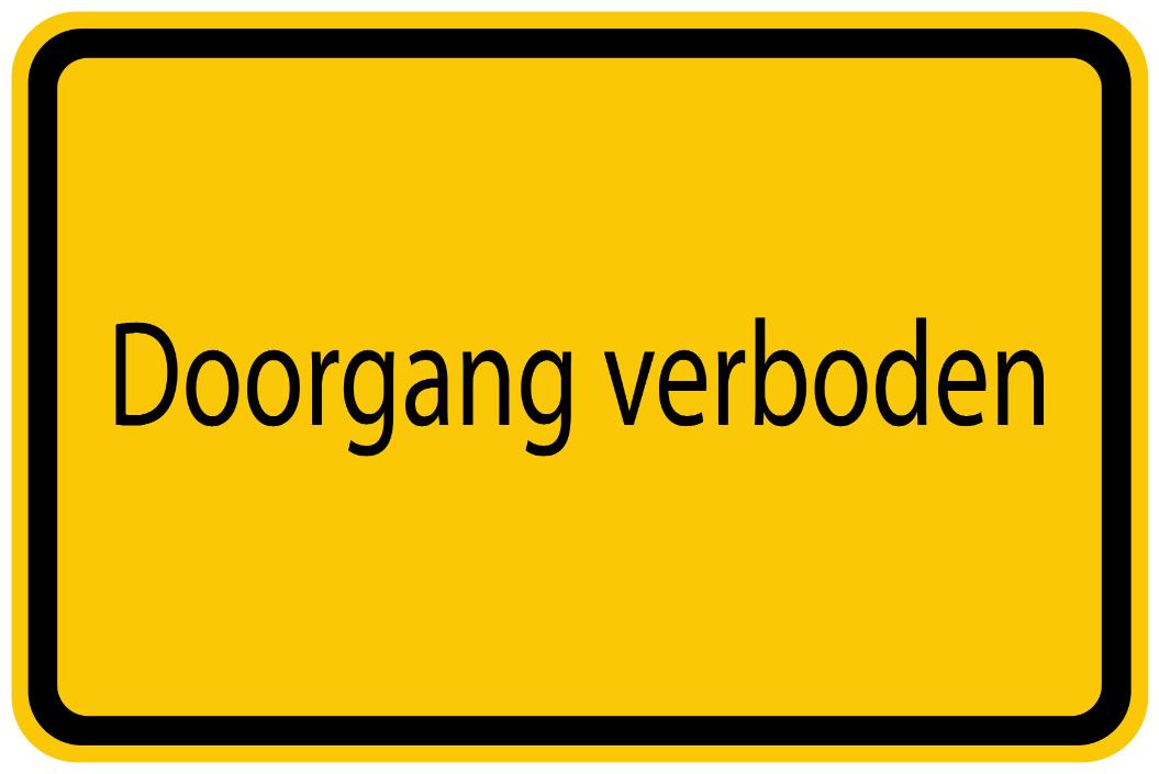 Bouwplaatssticker " Doorgang verbiden " geel EW-BAU-1150