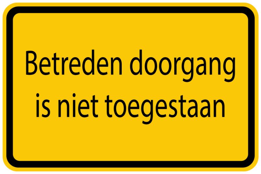 Bouwplaatssticker " Betreden doorgang is niet toegestaan " geel EW-BAU-1160