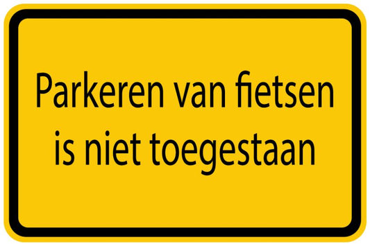 Bouwplaatssticker " Parkeren van foetsen is niet toegestaan " geel EW-BAU-1230