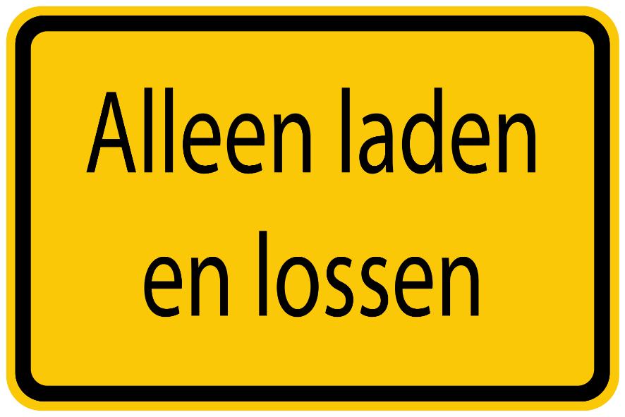 Bouwplaatssticker "Alleen laden en lossen " geel EW-BAU-1420