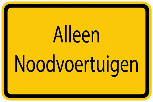 Bouwplaatssticker " Alleen Noodvoertuigen " geel EW-BAU-1440