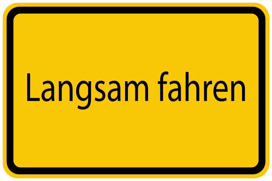 Bouwplaatssticker " Langsam fahren " geel EW-BAU-1460
