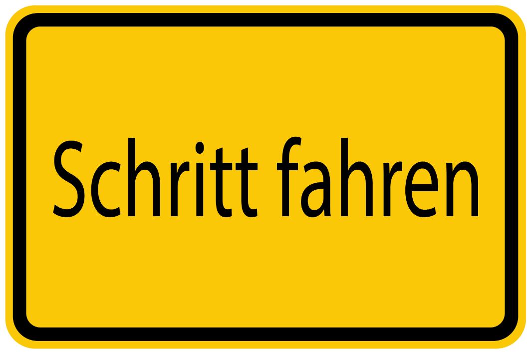 Bouwplaatssticker "Schritt fahren” geel EW-BAU-1470