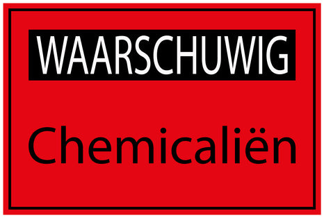 Bouwplaatssticker " WAARSCHUWIG Chemicaliën " rood EW-BAU-2010