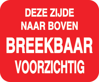 Breekbaar - Breekbare sticker "Deze Zijde Naar Boven Breekbaar Voorzichtig " EW-FRAGILE-H-10100-0-14