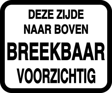 Breekbaar - Breekbare sticker "Deze Zijde Naar Boven Breekbaar Voorzichtig " EW-FRAGILE-H-10100-88-0